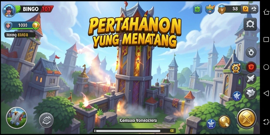 Tampilan gameplay BINGO101 yang mendebarkan dalam Tower Defense.