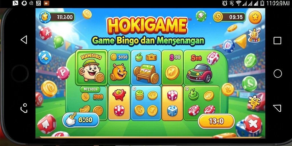 Tampilan gameplay seru di HOKIGAME dengan kartu Bingo.