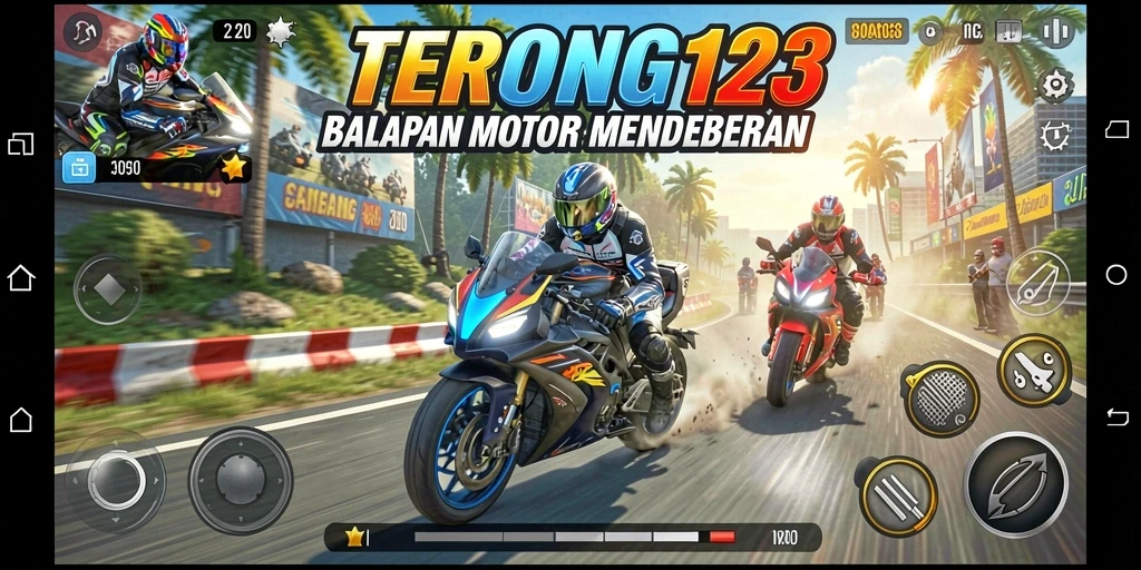 Gameplay seru dengan balapan motor yang mendebarkan dalam TERONG123.